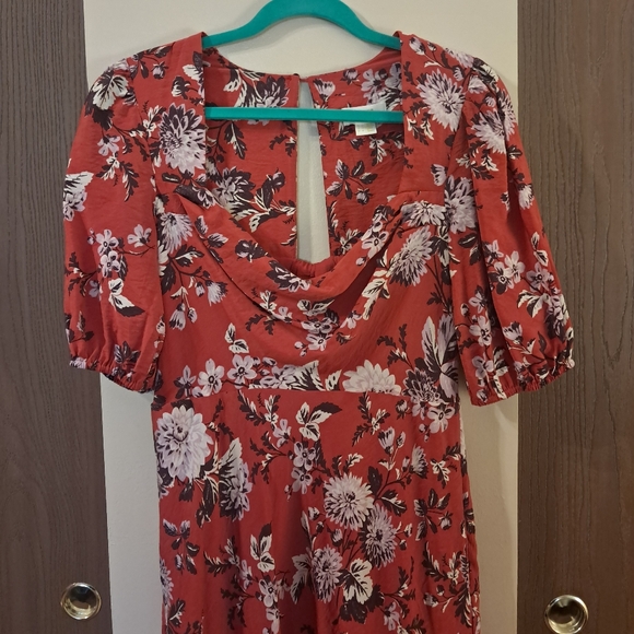 NWOT Anthropologie Maeve Red Floral High Low Dress - Picture 5 of 9
